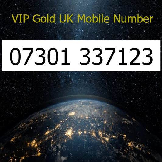 07301 337123 - VIP Gold UK Mobile Number – Easy to Remember SIM Card – Business or Personal Use – Triple Cut, PAYG, Physical SIM kit