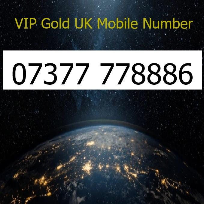 07377 778886 - VIP Gold UK Mobile Number – Easy to Remember SIM Card – Business or Personal Use – Triple Cut, PAYG, Physical SIM kit