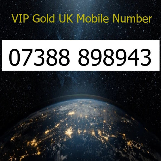 07388 898943 - VIP Gold UK Mobile Number – Easy to Remember SIM Card – Business or Personal Use – Triple Cut, PAYG, Physical SIM kit