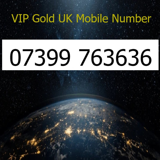 07399 763636 - VIP Gold UK Mobile Number – Easy to Remember SIM Card – Business or Personal Use – Triple Cut, PAYG, Physical SIM kit