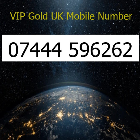 07444 596262 - VIP Gold UK Mobile Number – Easy to Remember SIM Card – Business or Personal Use – Triple Cut, PAYG, Physical SIM kit
