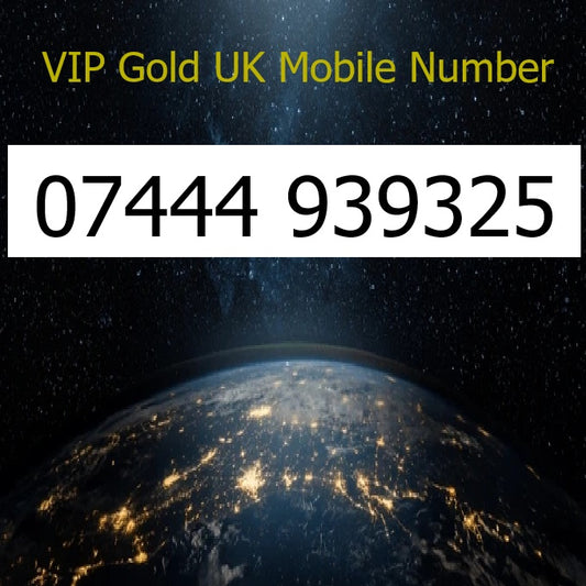 07444 939325 - VIP Gold UK Mobile Number – Easy to Remember SIM Card – Business or Personal Use – Triple Cut, PAYG, Physical SIM kit
