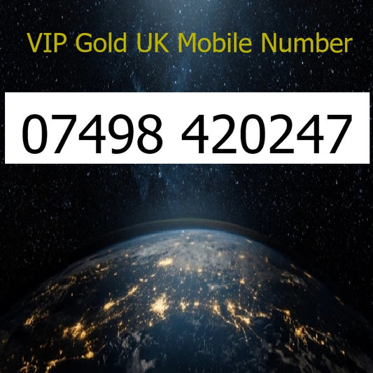 07498 420247 - VIP Gold UK Mobile Number – Easy to Remember SIM Card – Business or Personal Use – Triple Cut, PAYG, Physical SIM kit