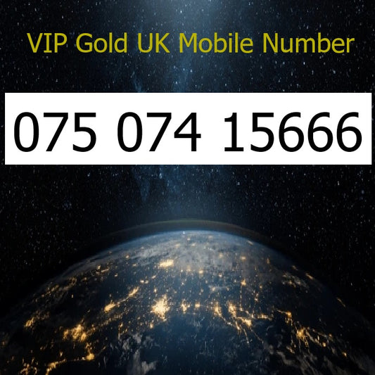 075 074 15666 - VIP Gold UK Mobile Number – Easy to Remember SIM Card – Business or Personal Use – Triple Cut, PAYG, Physical SIM kit
