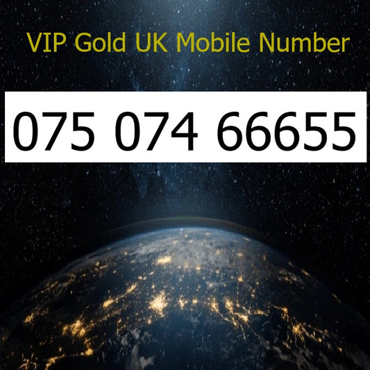 075 074 66655 - VIP Gold UK Mobile Number – Easy to Remember SIM Card – Business or Personal Use – Triple Cut, PAYG, Physical SIM kit