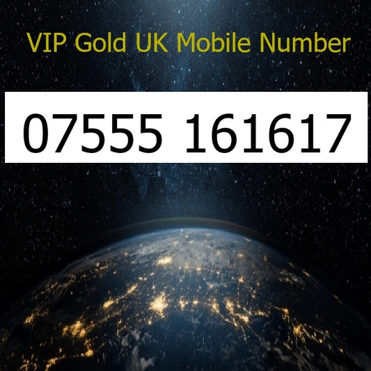 07555 161617 - VIP Gold UK Mobile Number – Easy to Remember SIM Card – Business or Personal Use – Triple Cut, PAYG, Physical SIM kit