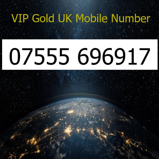 07555 696917 - VIP Gold UK Mobile Number – Easy to Remember SIM Card – Business or Personal Use – Triple Cut, PAYG, Physical SIM kit