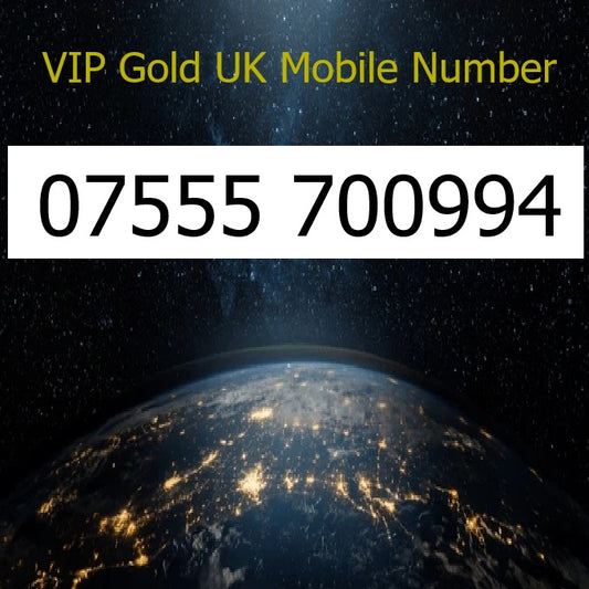 07555 700994 - VIP Gold UK Mobile Number – Easy to Remember SIM Card – Business or Personal Use – Triple Cut, PAYG, Physical SIM kit