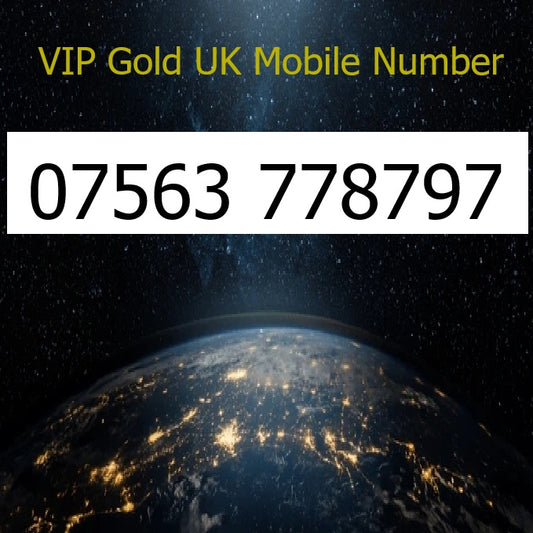 07563 778797 - VIP Gold UK Mobile Number – Easy to Remember SIM Card – Business or Personal Use – Triple Cut, PAYG, Physical SIM kit