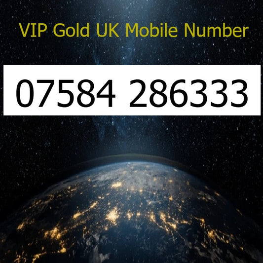 07584 286333 - VIP Gold UK Mobile Number – Easy to Remember SIM Card – Business or Personal Use – Triple Cut, PAYG, Physical SIM kit