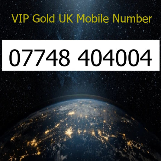 07748 404004 - VIP Gold UK Mobile Number – Easy to Remember SIM Card – Business or Personal Use – Triple Cut, PAYG, Physical SIM kit