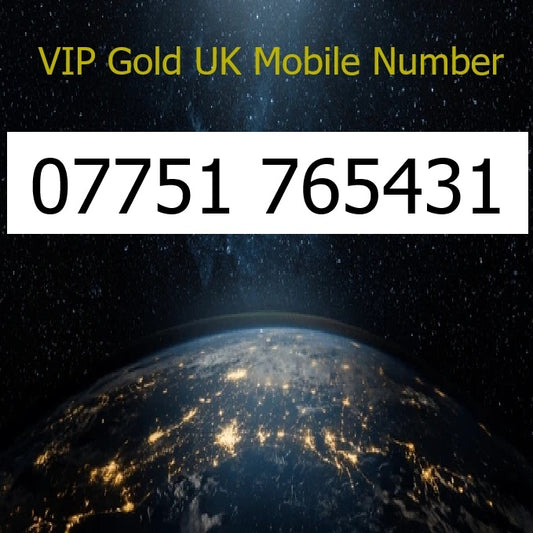 07751 765431 - VIP Gold UK Mobile Number – Easy to Remember SIM Card – Business or Personal Use – Triple Cut, PAYG, Physical SIM kit