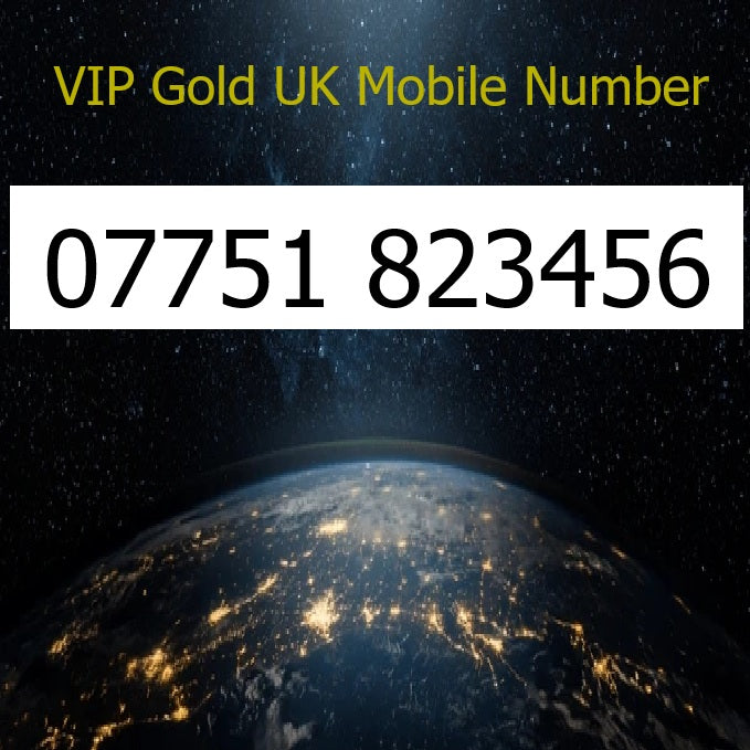 07751 823456 - VIP Gold UK Mobile Number – Easy to Remember SIM Card – Business or Personal Use – Triple Cut, PAYG, Physical SIM kit