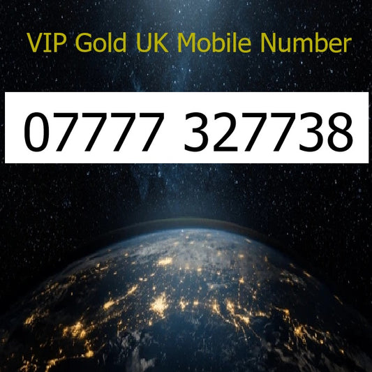 07777 327738 - VIP Gold UK Mobile Number – Easy to Remember SIM Card – Business or Personal Use – Triple Cut, PAYG, Physical SIM kit