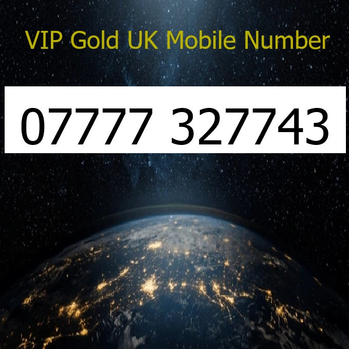 07777 327743 - VIP Gold UK Mobile Number – Easy to Remember SIM Card – Business or Personal Use – Triple Cut, PAYG, Physical SIM kit (Packaging Damaged)
