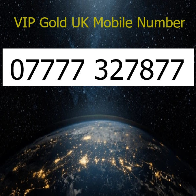 07777 327877 - VIP Gold UK Mobile Number – Easy to Remember SIM Card – Business or Personal Use – Triple Cut, PAYG, Physical SIM kit