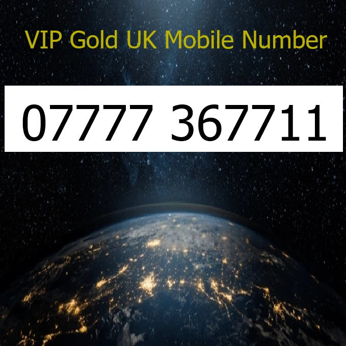 07777 367711 - VIP Gold UK Mobile Number – Easy to Remember SIM Card – Business or Personal Use – Triple Cut, PAYG, Physical SIM kit
