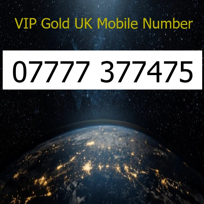 07777 377475 - VIP Gold UK Mobile Number – Easy to Remember SIM Card – Business or Personal Use – Triple Cut, PAYG, Physical SIM kit