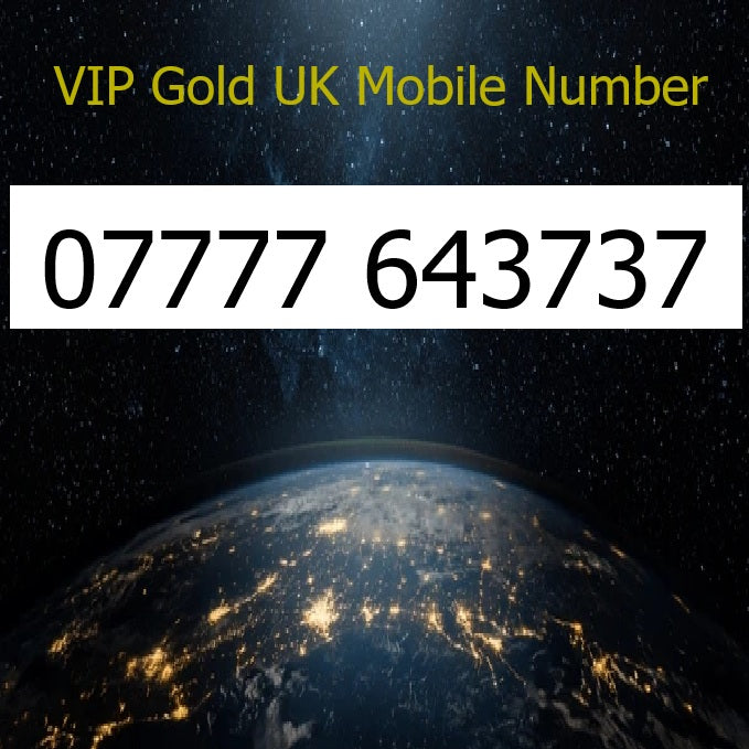 07777 643737 - VIP Gold UK Mobile Number – Easy to Remember SIM Card – Business or Personal Use – Triple Cut, PAYG, Physical SIM kit