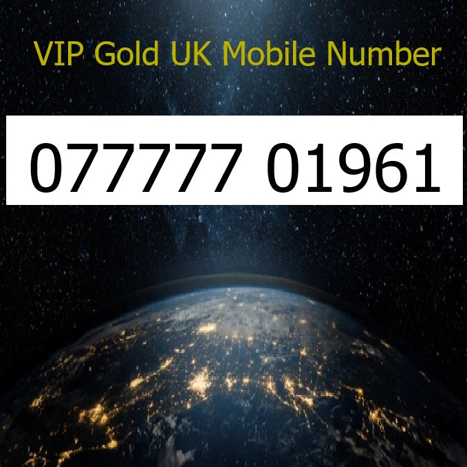 077777 01961 - VIP Gold UK Mobile Number – Easy to Remember SIM Card – Business or Personal Use – Triple Cut, PAYG, Physical SIM kit
