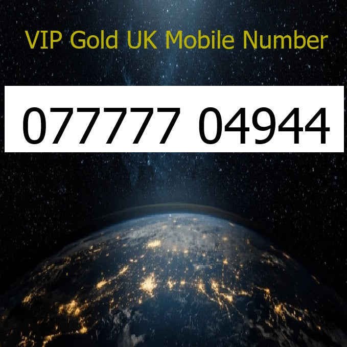 077777 04944 - VIP Gold UK Mobile Number – Easy to Remember SIM Card – Business or Personal Use – Triple Cut, PAYG, Physical SIM kit