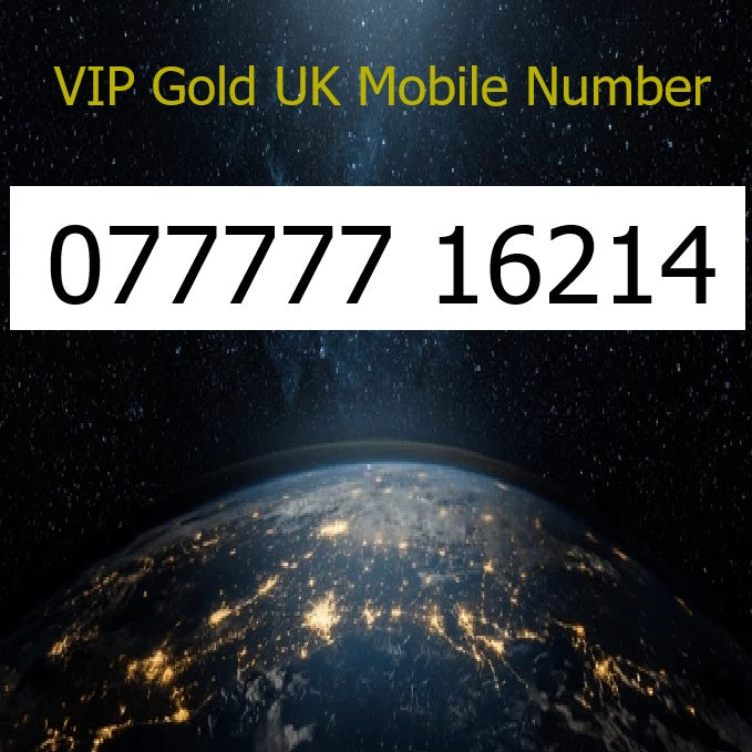 077777 16214 - VIP Gold UK Mobile Number – Easy to Remember SIM Card – Business or Personal Use – Triple Cut, PAYG, Physical SIM kit