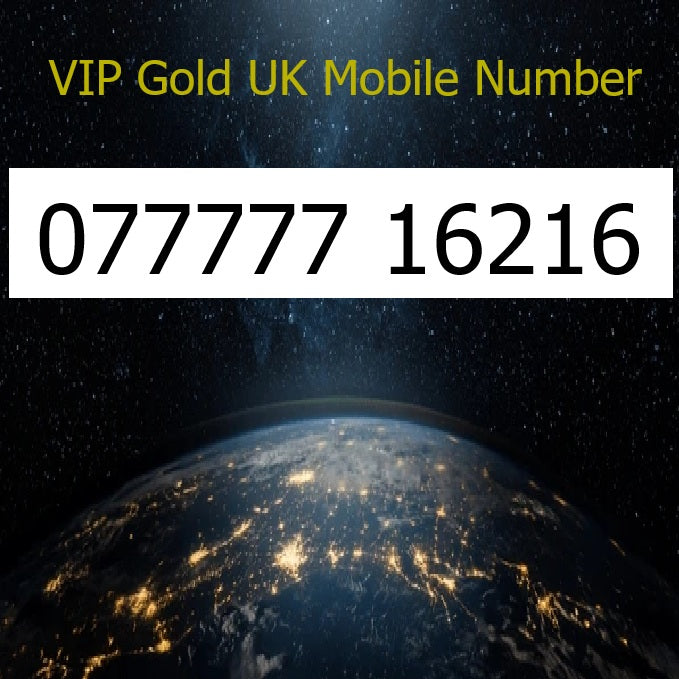 077777 16216 - VIP Gold UK Mobile Number – Easy to Remember SIM Card – Business or Personal Use – Triple Cut, PAYG, Physical SIM kit