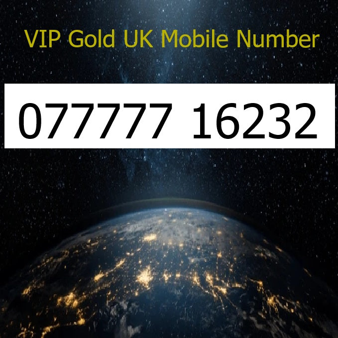 077777 16232 - VIP Gold UK Mobile Number – Easy to Remember SIM Card – Business or Personal Use – Triple Cut, PAYG, Physical SIM kit