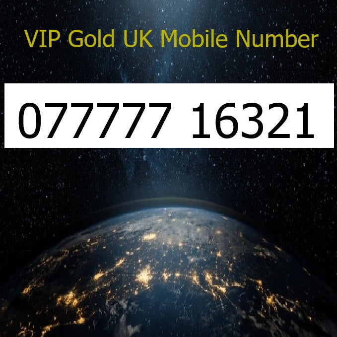 077777 16321 - VIP Gold UK Mobile Number – Easy to Remember SIM Card – Business or Personal Use – Triple Cut, PAYG, Physical SIM kit