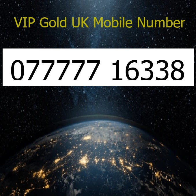 077777 16338 - VIP Gold UK Mobile Number – Easy to Remember SIM Card – Business or Personal Use – Triple Cut, PAYG, Physical SIM kit
