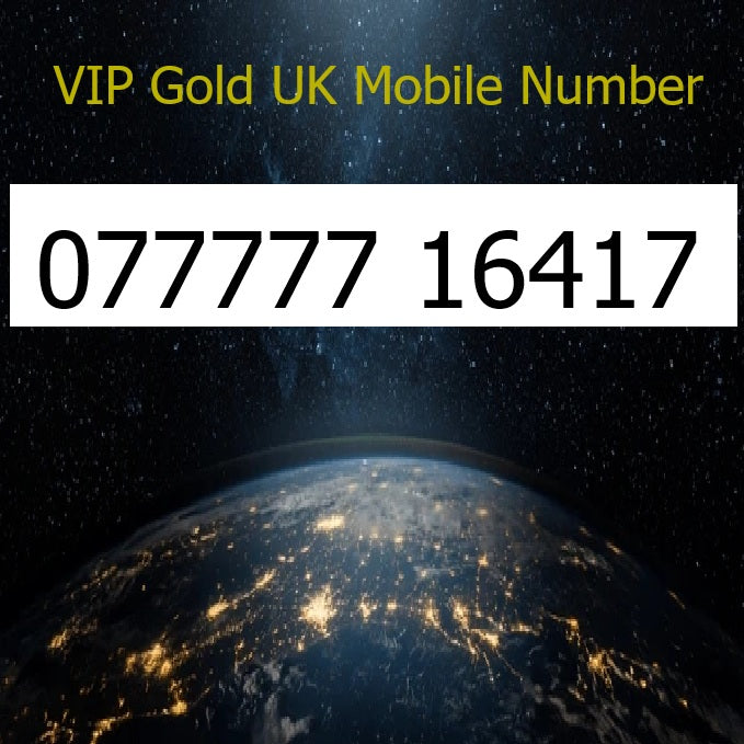 077777 16417 - VIP Gold UK Mobile Number – Easy to Remember SIM Card – Business or Personal Use – Triple Cut, PAYG, Physical SIM kit
