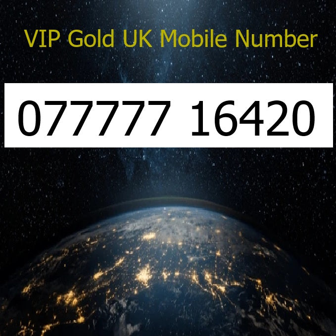 077777 16420 - VIP Gold UK Mobile Number – Easy to Remember SIM Card – Business or Personal Use – Triple Cut, PAYG, Physical SIM kit