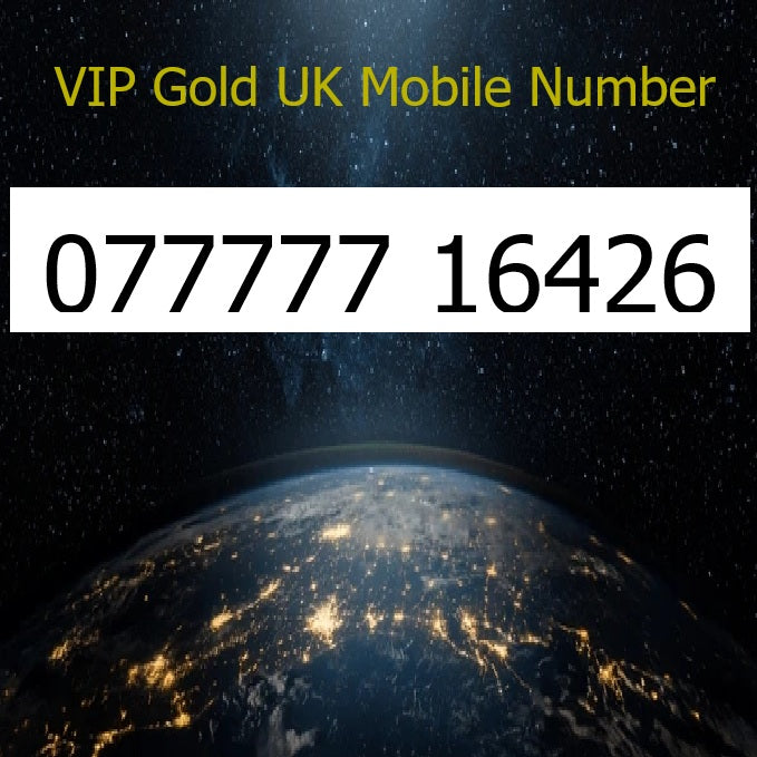 077777 16426 - VIP Gold UK Mobile Number – Easy to Remember SIM Card – Business or Personal Use – Triple Cut, PAYG, Physical SIM kit