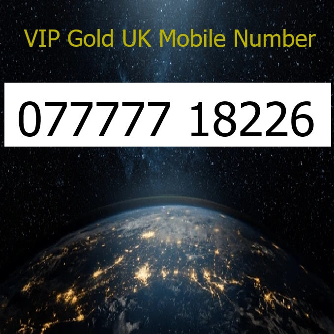 077777 18226 - VIP Gold UK Mobile Number – Easy to Remember SIM Card – Business or Personal Use – Triple Cut, PAYG, Physical SIM kit