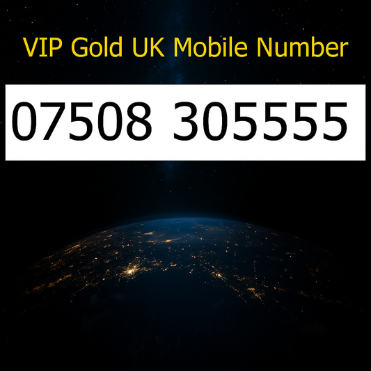 07508 305555 - VIP Gold UK Mobile Number – Easy to Remember SIM Card – Business or Personal Use – Triple Cut, PAYG, Physical SIM kit