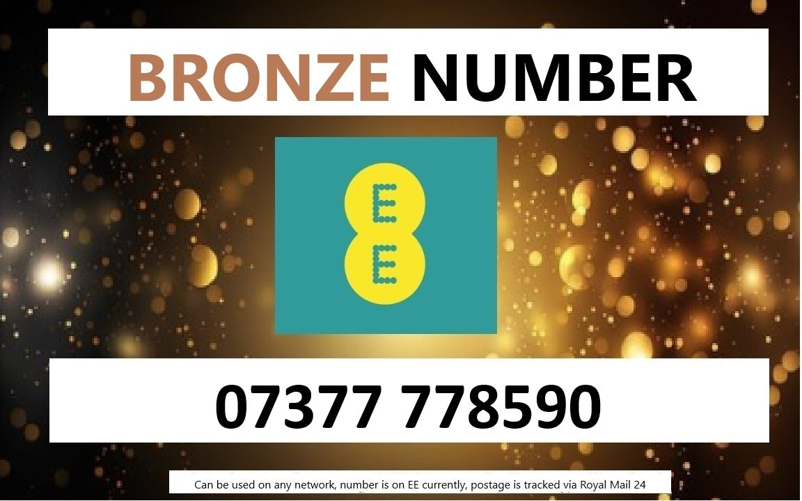 07377 778590 - UK BRONZE BUSINESS EASY MEMORABLE MOBILE PHONE NUMBER