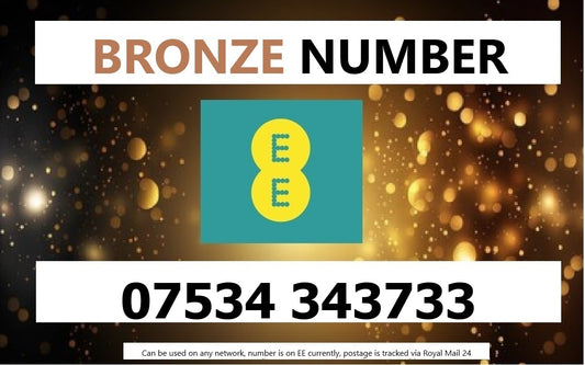 07534 343733 - UK BRONZE BUSINESS EASY MEMORABLE MOBILE PHONE NUMBER