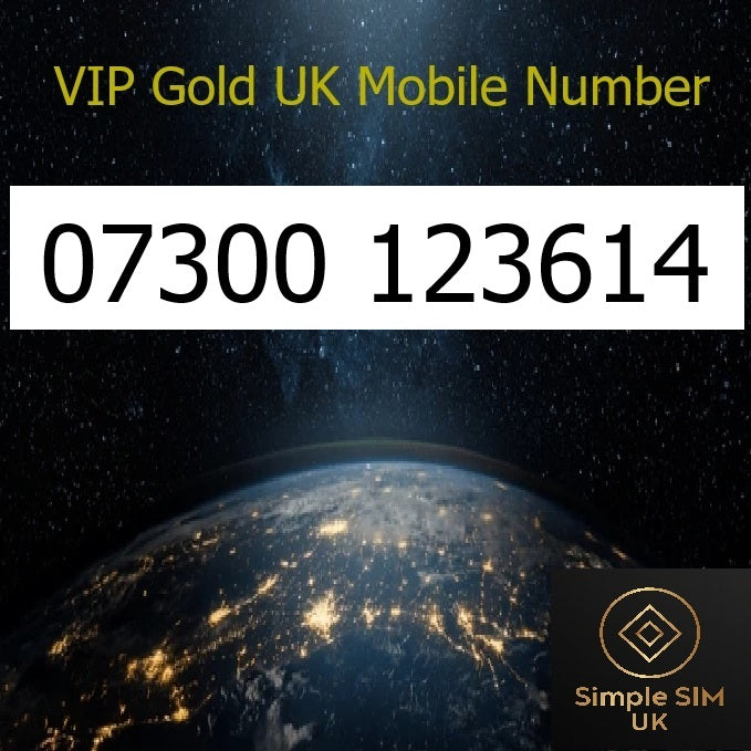 07300 123614 - VIP Gold UK Mobile Number – Easy to Remember SIM Card – Business or Personal Use – Triple Cut, PAYG, Physical SIM kit
