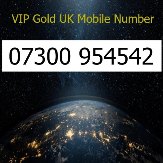 07300 954542 - VIP Gold UK Mobile Number – Easy to Remember SIM Card – Triple Cut, PAYG, Physical SIM kit