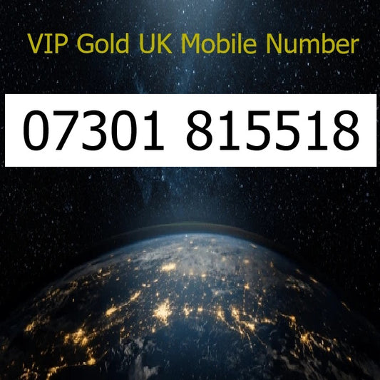 07301 815518 - VIP Gold UK Mobile Number – Easy to Remember SIM Card – Business or Personal Use – Triple Cut, PAYG, Physical SIM kit