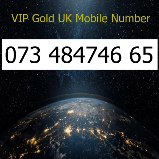 073 484746 65 - VIP Gold UK Mobile Number – Easy to Remember SIM Card – Triple Cut, PAYG, Physical SIM kit