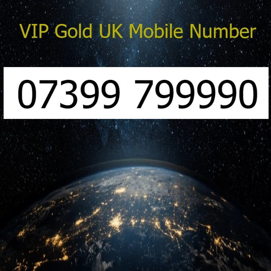 07399 799990 - VIP Gold UK Mobile Number – Easy to Remember SIM Card – Business or Personal Use – Triple Cut, PAYG, Physical SIM kit