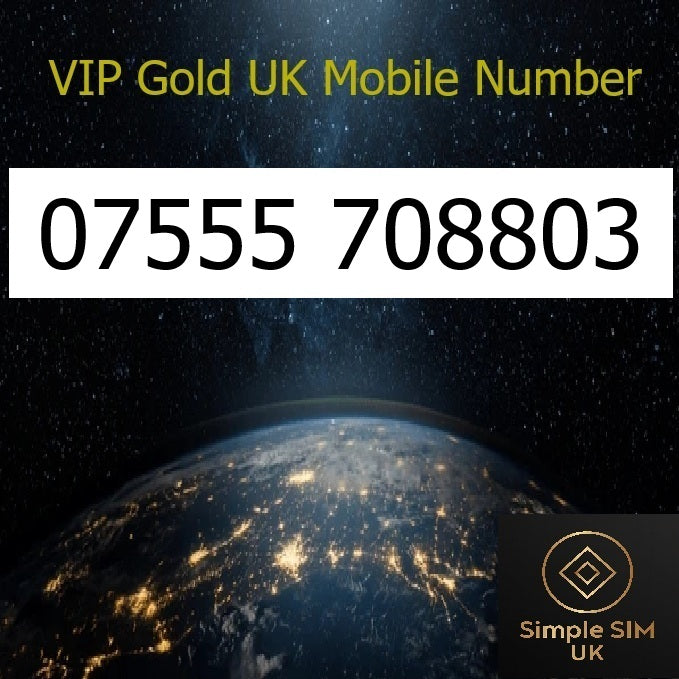 07555 708803 - VIP Gold UK Mobile Number – Easy to Remember SIM Card – Business or Personal Use – Triple Cut, PAYG, Physical SIM kit