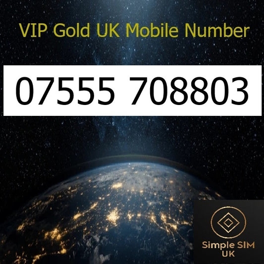 07555 708803 - VIP Gold UK Mobile Number – Easy to Remember SIM Card – Business or Personal Use – Triple Cut, PAYG, Physical SIM kit