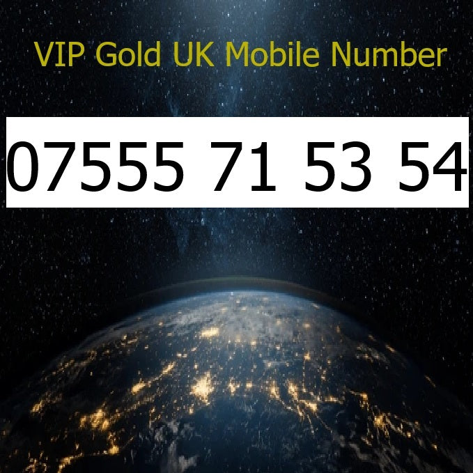 07555 71 53 54 - VIP Gold UK Mobile Number – Easy to Remember SIM Card – Business or Personal Use – Triple Cut, PAYG, Physical SIM kit