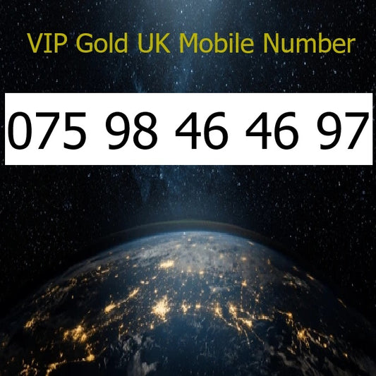 07598 464697 - VIP Gold UK Mobile Number – Easy to Remember SIM Card – Business or Personal Use – Triple Cut, PAYG, Physical SIM kit