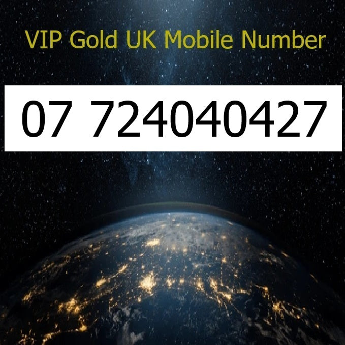 07 724040427 - VIP Gold UK Mobile Number – Easy to Remember SIM Card – Triple Cut, PAYG, Physical SIM kit