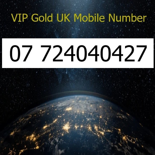 07 724040427 - VIP Gold UK Mobile Number – Easy to Remember SIM Card – Triple Cut, PAYG, Physical SIM kit