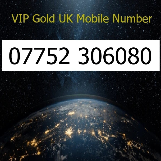 07752 306080 - VIP Gold UK Mobile Number – Easy to Remember SIM Card – Triple Cut, PAYG, Physical SIM kit