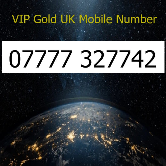 07777 327742 - VIP Gold UK Mobile Number – Easy to Remember SIM Card – Business or Personal Use – Triple Cut, PAYG, Physical SIM kit